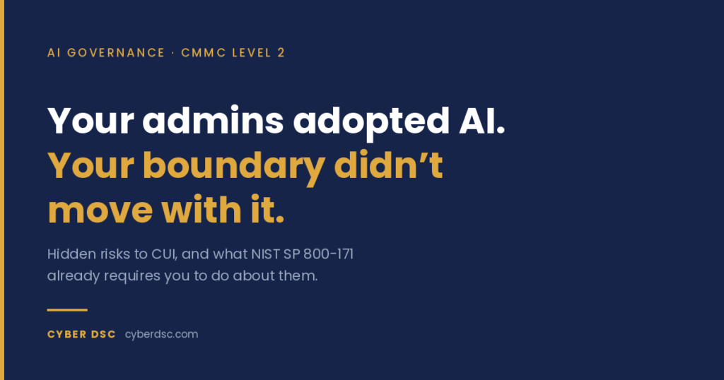 AI tool that receives CUI is a system component. What NIST SP 800-171 already requires, and how to decide which instances may hold controlled data.